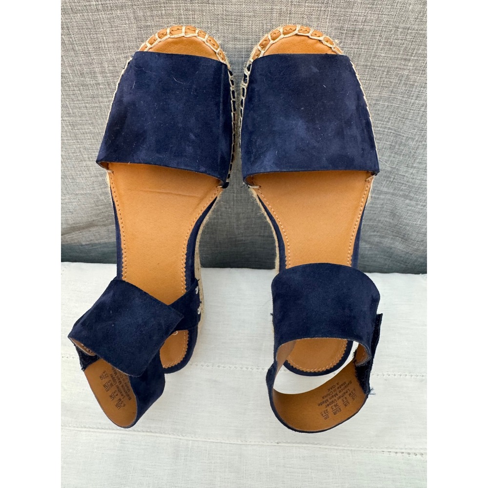Sarto Franco Sarto Oak Navy Blue Suede Espadrille Platform Sandals Womens 6.5 M